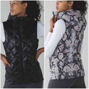 Lululemon The Fluffiest Reversible Down Puffer Vest Black Ziggy Snake